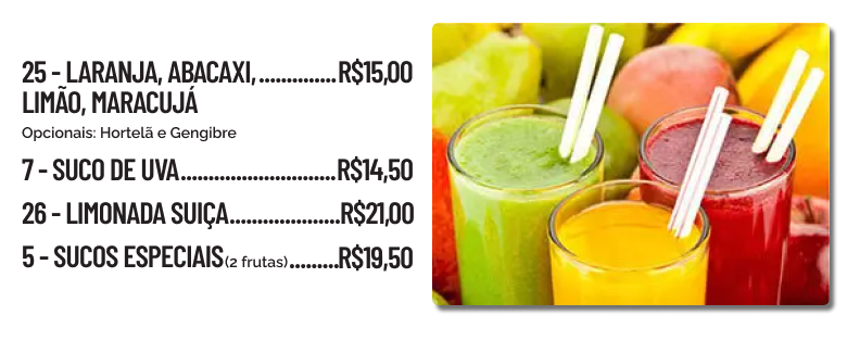 sucos naturais